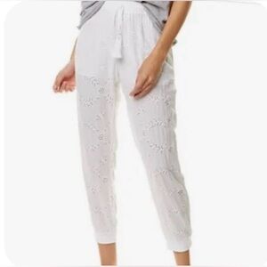 Young Fabulous & Broke White Eyelet Tassel Drawstring Jogger Pants Size XS